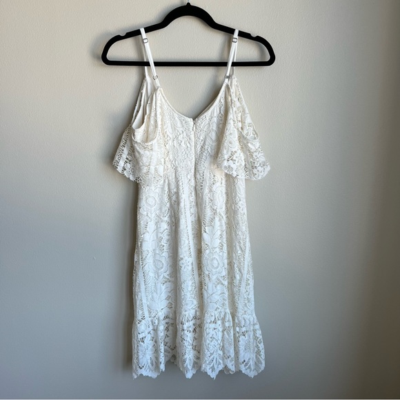Plenty By Tracy Reese White Lace Off the Shoulder Mini Dress, Size 4 - Picture 6 of 7